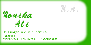 monika ali business card