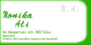 monika ali business card